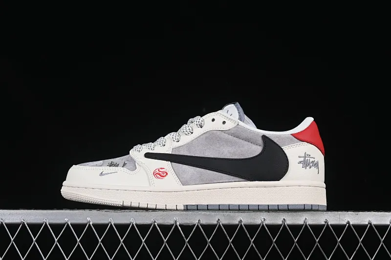 All Categories Air Jordan Jordan Series Basketball Shoes Air Jordan 1 Low High-end Customized Low-top Sneakers Travis Scott x Fragment Design x Air Jordan 1 Low OG SP AJ1 Joe 1 Stusci Jointly Branded Year of the Snake Limited Edition Double Beige and Black Swooshes Low-top Cultural Casual Sneakers SJ2068-142